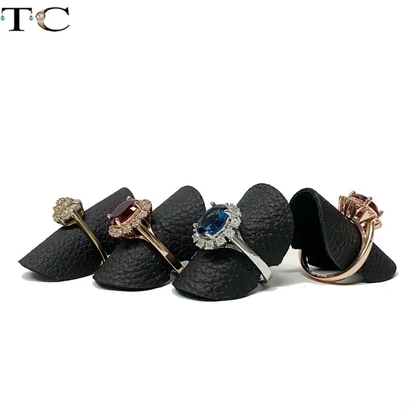 Кожаный ювелирный дисплей маленькая деталь креативное круглое кольцо реквизит