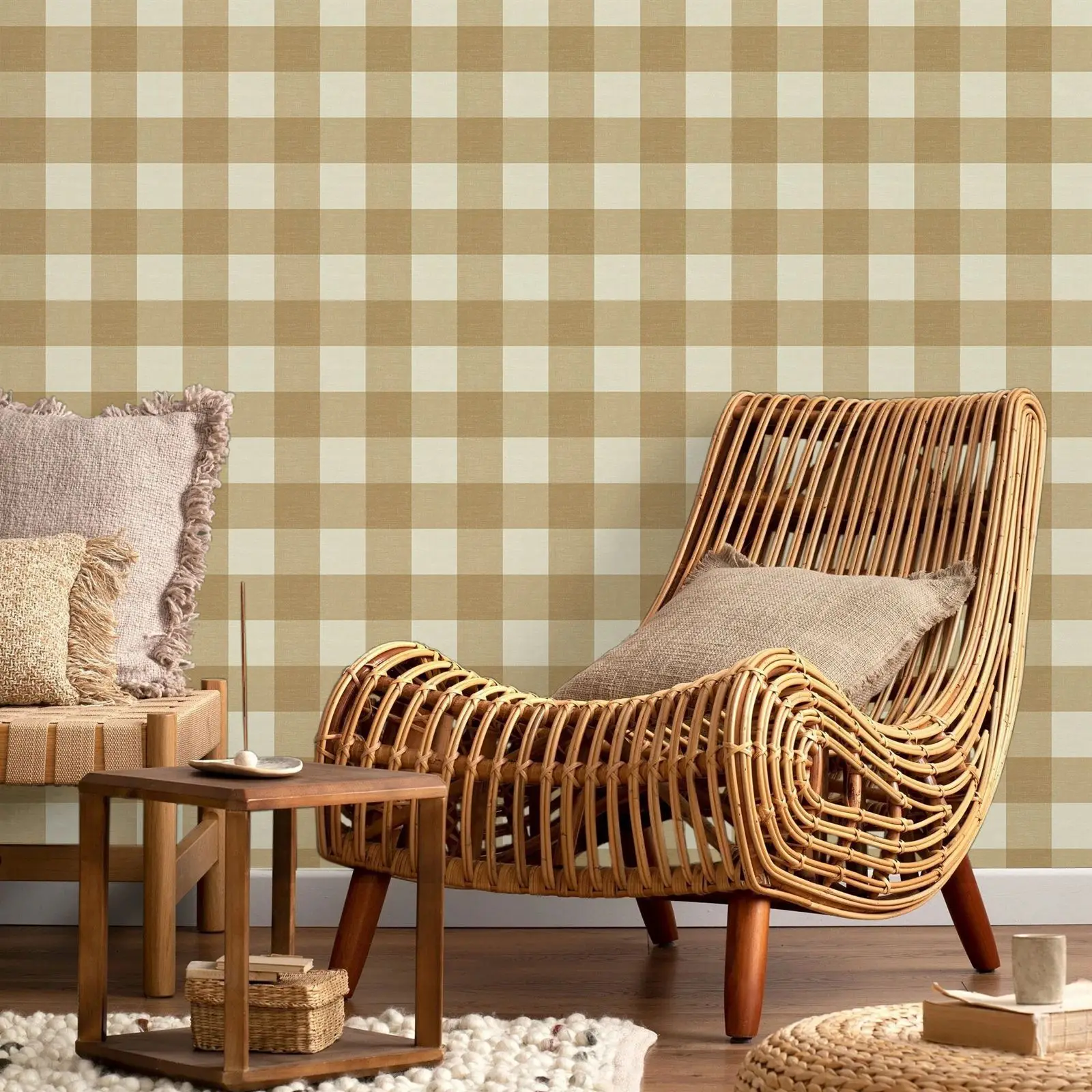 

Бумажные обои Pixel&Wall геометрические желтые