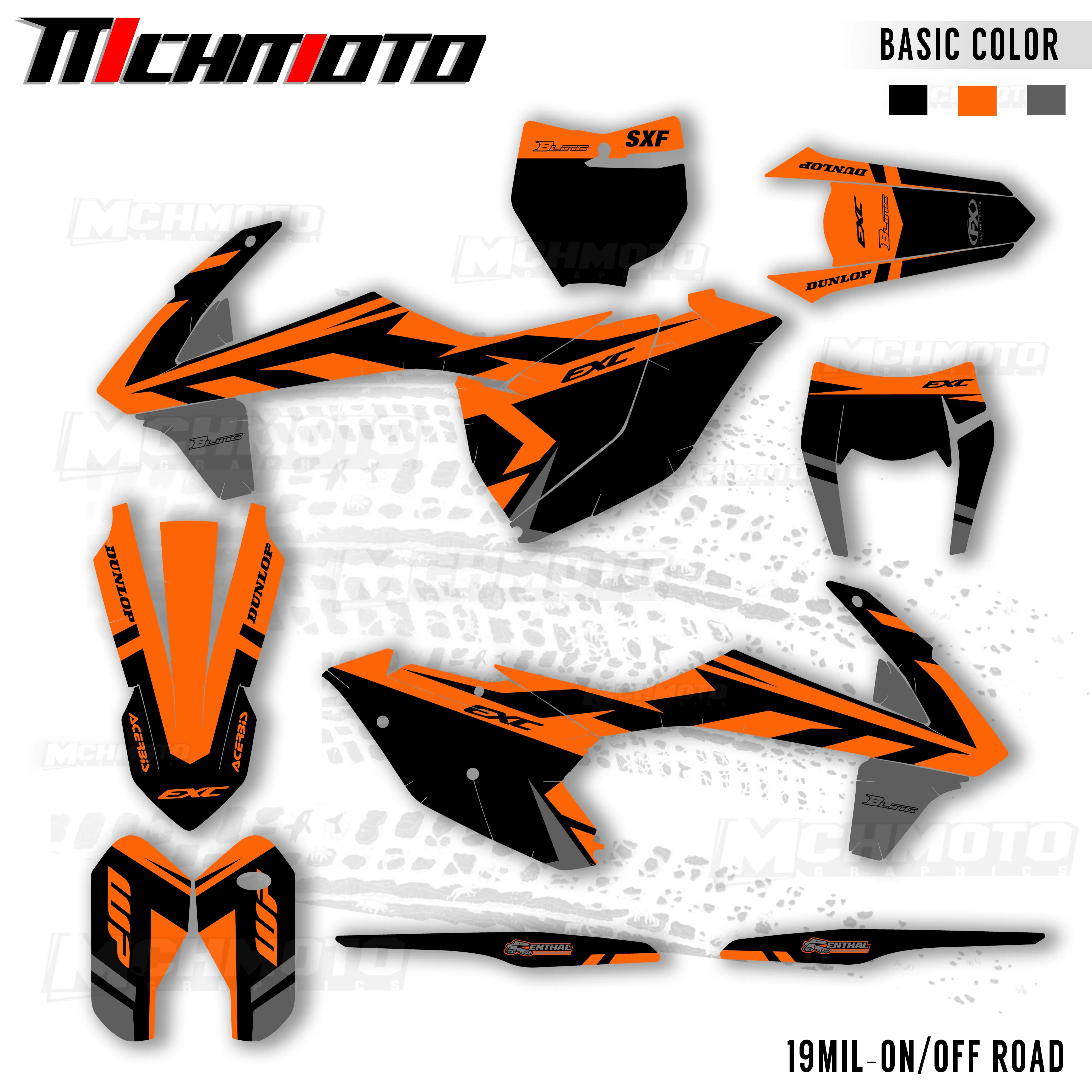 MCHMFG for KTM 125 250 300 350 450 SX SXF 2016 2017 2018 EXC EXCF XCW 2017 2018 2019 Graphics Backgrounds Stickers Kit Decal