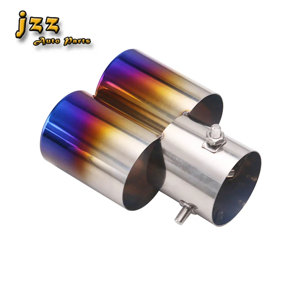 Двойной наконечник выхлопной трубы 2 5 дюйма ID входной вход скрученный край из
