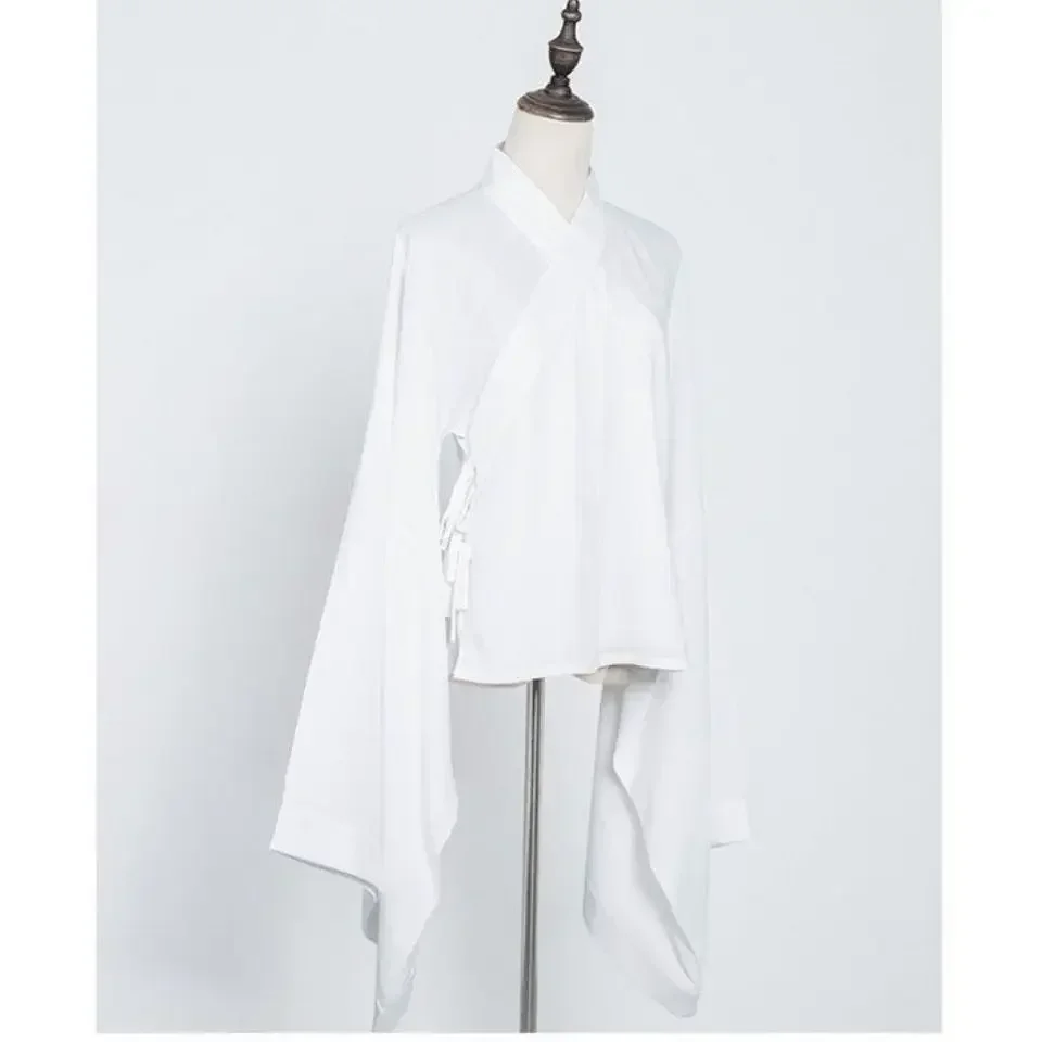 Китайская традиционная одежда Hanfu для женщин и мужчин белые черные топы юбка