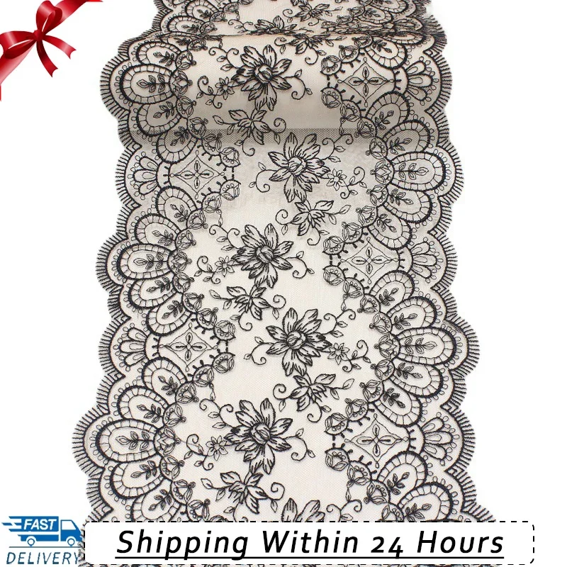 1 ярд черные цветы вышитое кружевное нижнее белье тюлевая сетка свадебное
