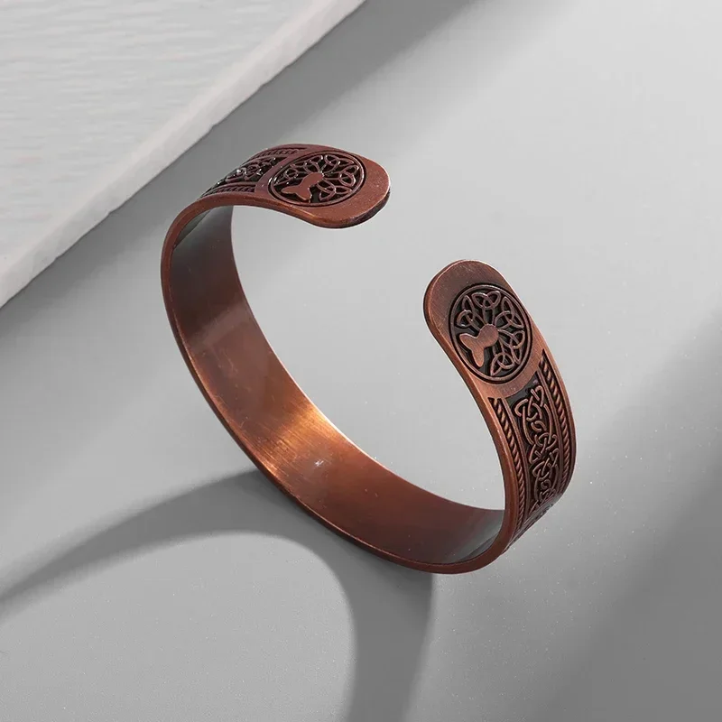 Ретро скандинавский цикл жизни дерево кельтский узел открытый браслет