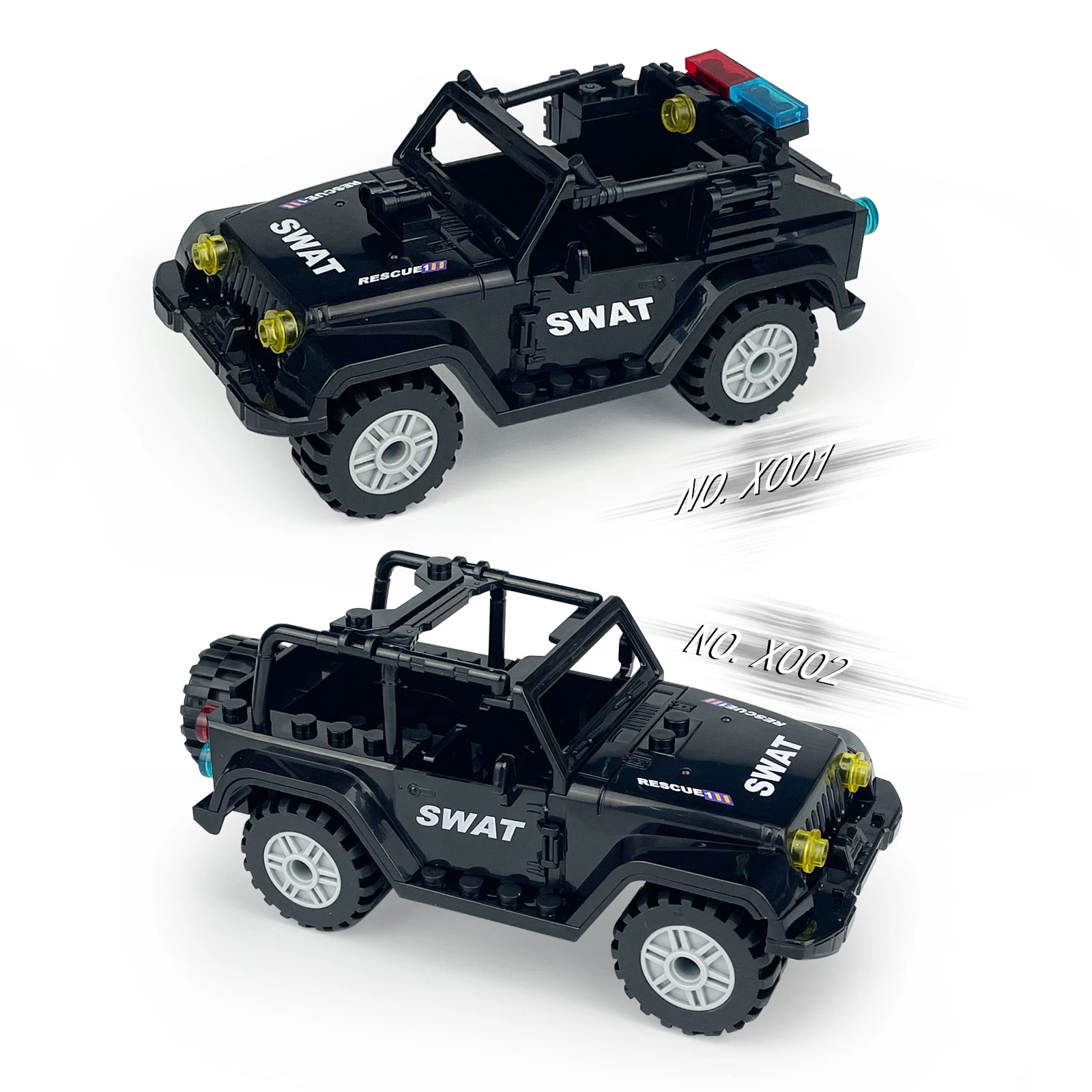 SWAT Военный грузовик ORV черный внедорожник автомобиль Сири Полиция Армия MOC строительные блоки фигурки солдат оружие кирпичи мини игрушки для детей