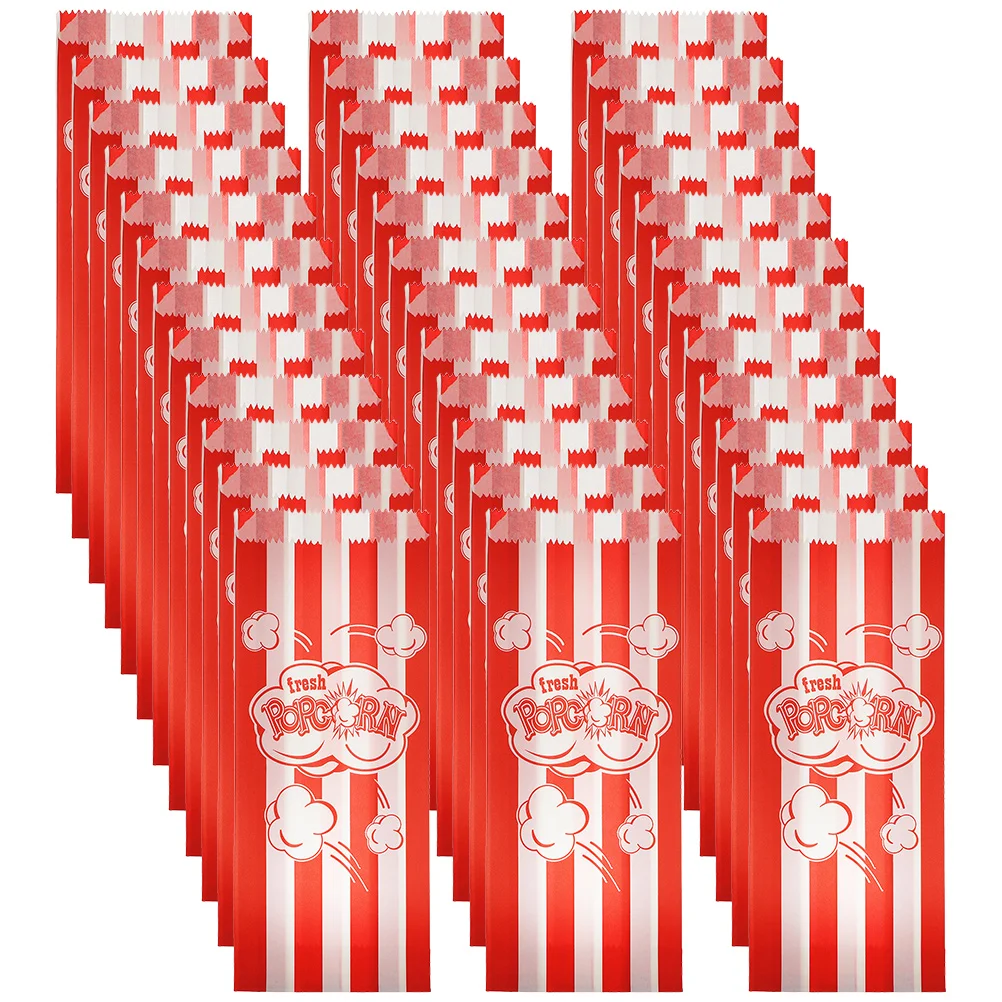 

100 Pcs Popcorn Packaging Bag Container Multi-function Paper Bags Box Holders Portable Containers Plastic