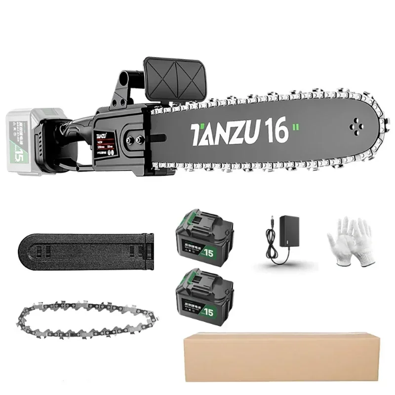 16-дюймовая промышленная бесщеточная цепная пила 21 В для обрезки древесины PowerGarden
