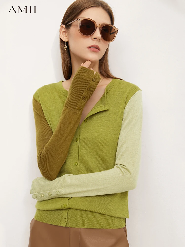 

Amii Minimalism Spring Cardigan For Women 2023 New Fashion Sweater Office Lady Knitted Coat Female Clothing Sweaters 12140724