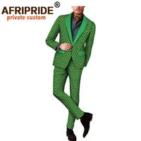 2022 springautumn africa print casual suit for men full sleeve reversible jacketfull length straight pants mens set a1816003