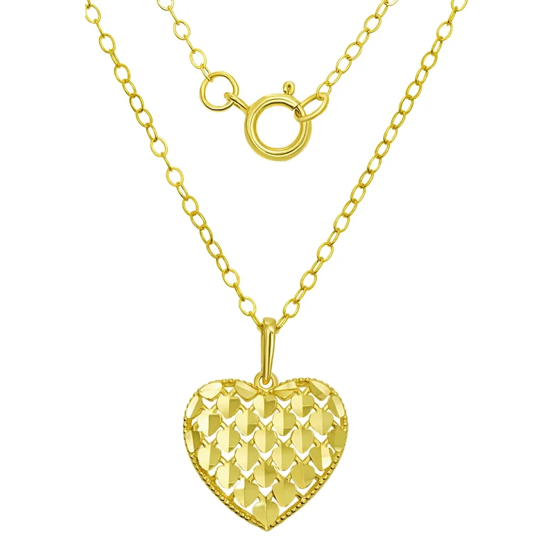 

Brilliance Fine Jewelry 10KT Yellow Gold Heart Pendant with 18" Chain