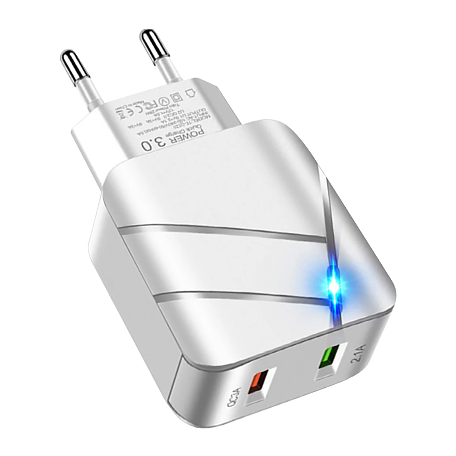 

Зарядное устройство с двумя USB-портами, быстрая зарядка с вилкой Стандарта США и ЕС, 3,0 универсальная защита от перегрузки по току, зарядный а...