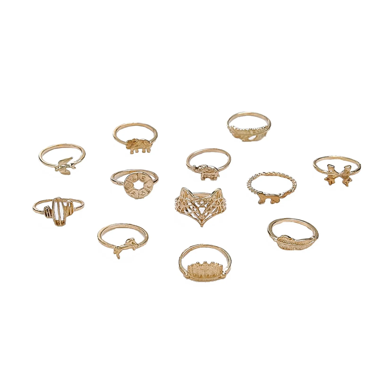 12 шт. набор женских колец в богемном стиле |