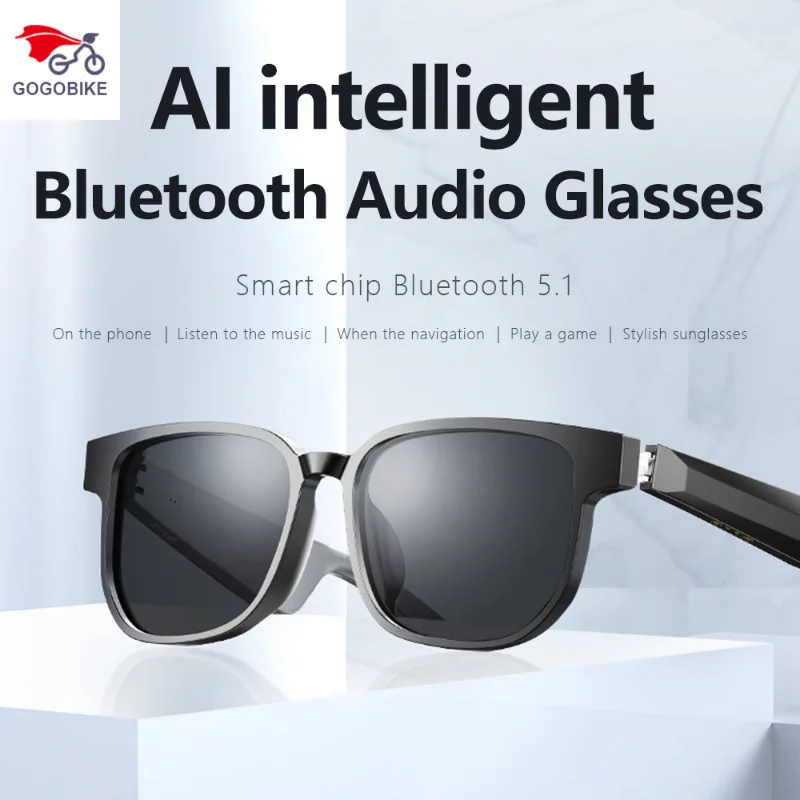 

GOGOBLKENew Smart Bluetooth Cycling Glasses Windproof Callable Music Glasses Ladies Men's Sunglasses Outdoor Sports BikeGlasses