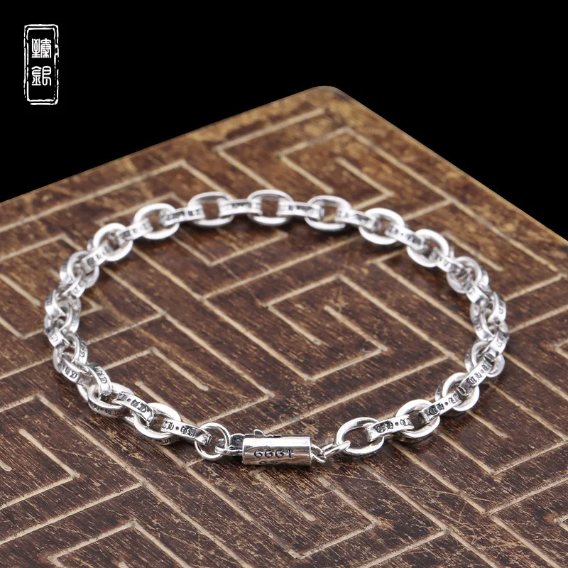 Браслет из тайского серебра с индивидуальным буквенным логотипом ювелирные