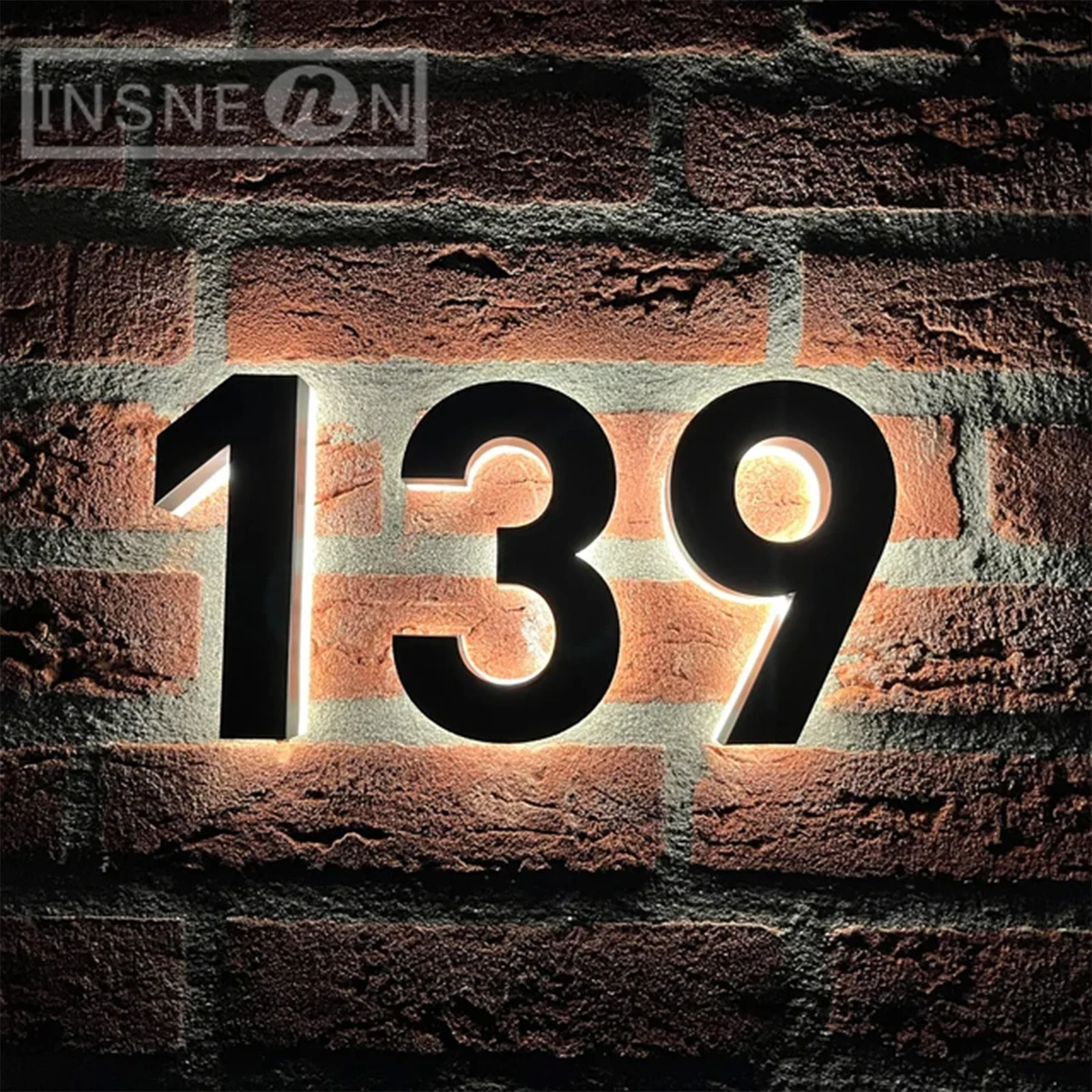 Светодиодный табличка с подсветкой для двери из нержавеющей стали 3D