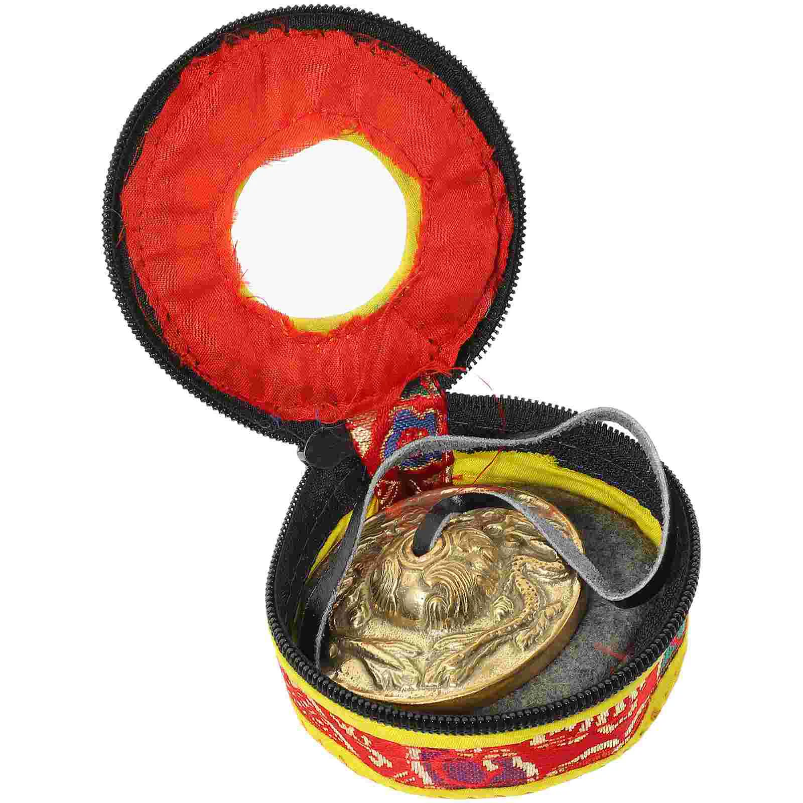 

1Pc Meditation Cymbal Bell Practical Yoga Cymbal Bell with Storage Bag (Golden)