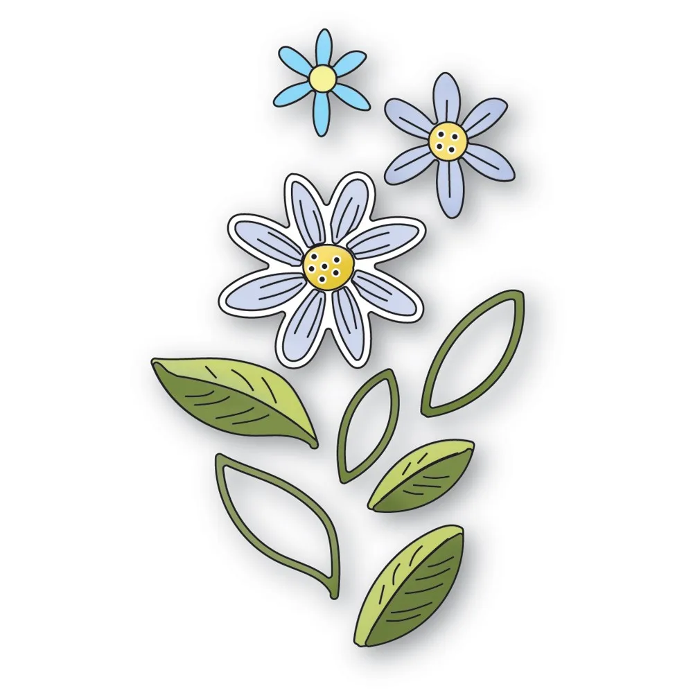 

2022 New Bouquet Blooms and Leaves Metal Cutting Dies Diy Scrapbooking Greeting Cards Paper Album Crafts Decor Embossing Molds