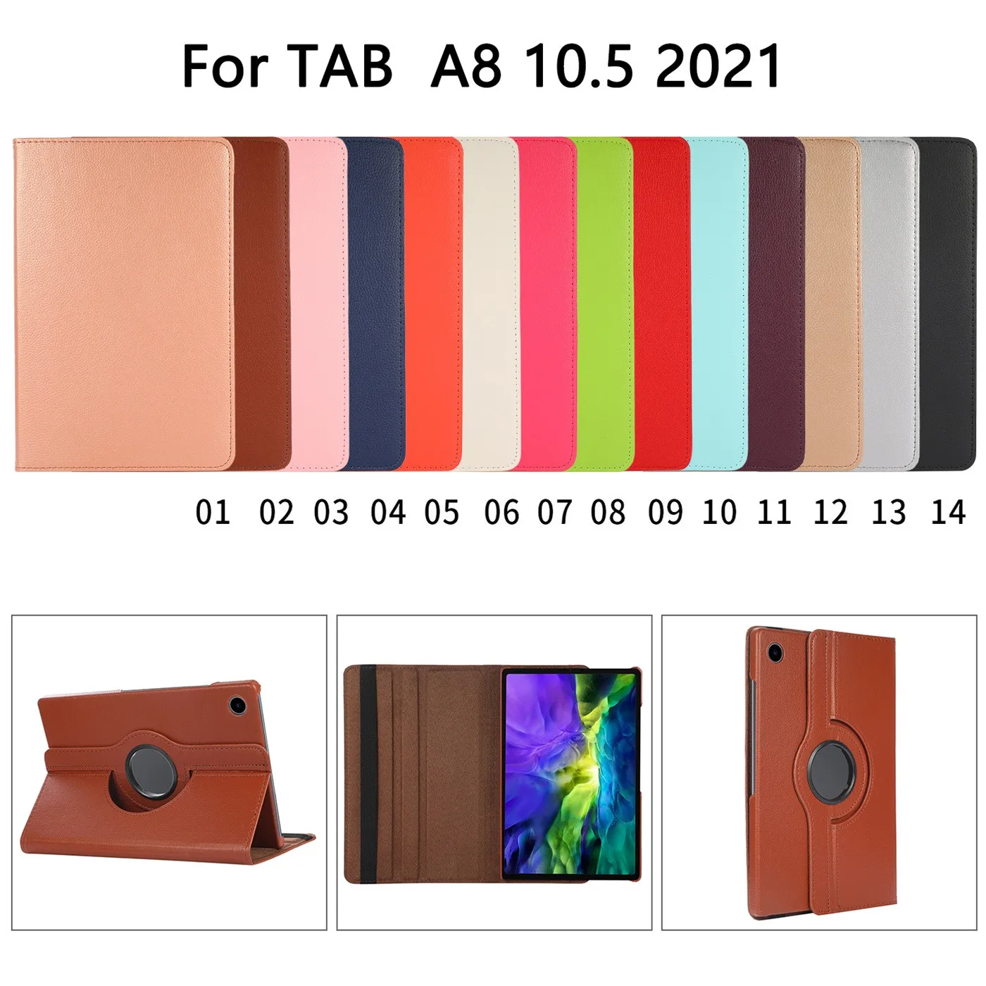 

Новый чехол для Samsung Tab A8 2021, 10,5 дюйма, искусственная кожа, функция автоматического пробуждения/сна, Магнитный умный чехол, 14 дюймов