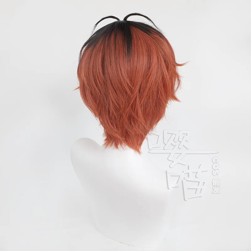Парик для косплея аниме Sousou No Frieren Hugh Tark 32 см оранжевый черный термостойкие
