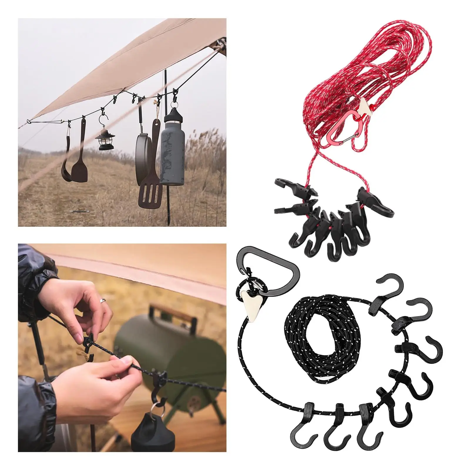 

4.3M Hanging Rope Windproof Clothesline Multipurpose Camping Clothes Line