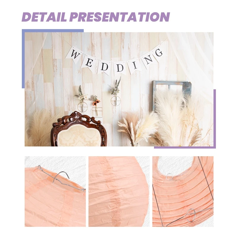 20 Pcs 6 Inch-12 Inch Peach Paper Lantern Chinese Assorted Sizes Round Lampion For Wedding Party Outdoor Indoor Hanging Decor