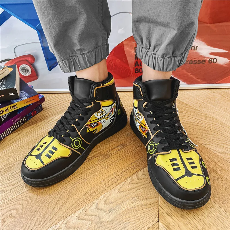 Fashion Cartoon Men's Anime Shoes Cosplay Shoes Street Hip hop Canvas Sneakers Men High top Platform Men's Skateboard Sneakers