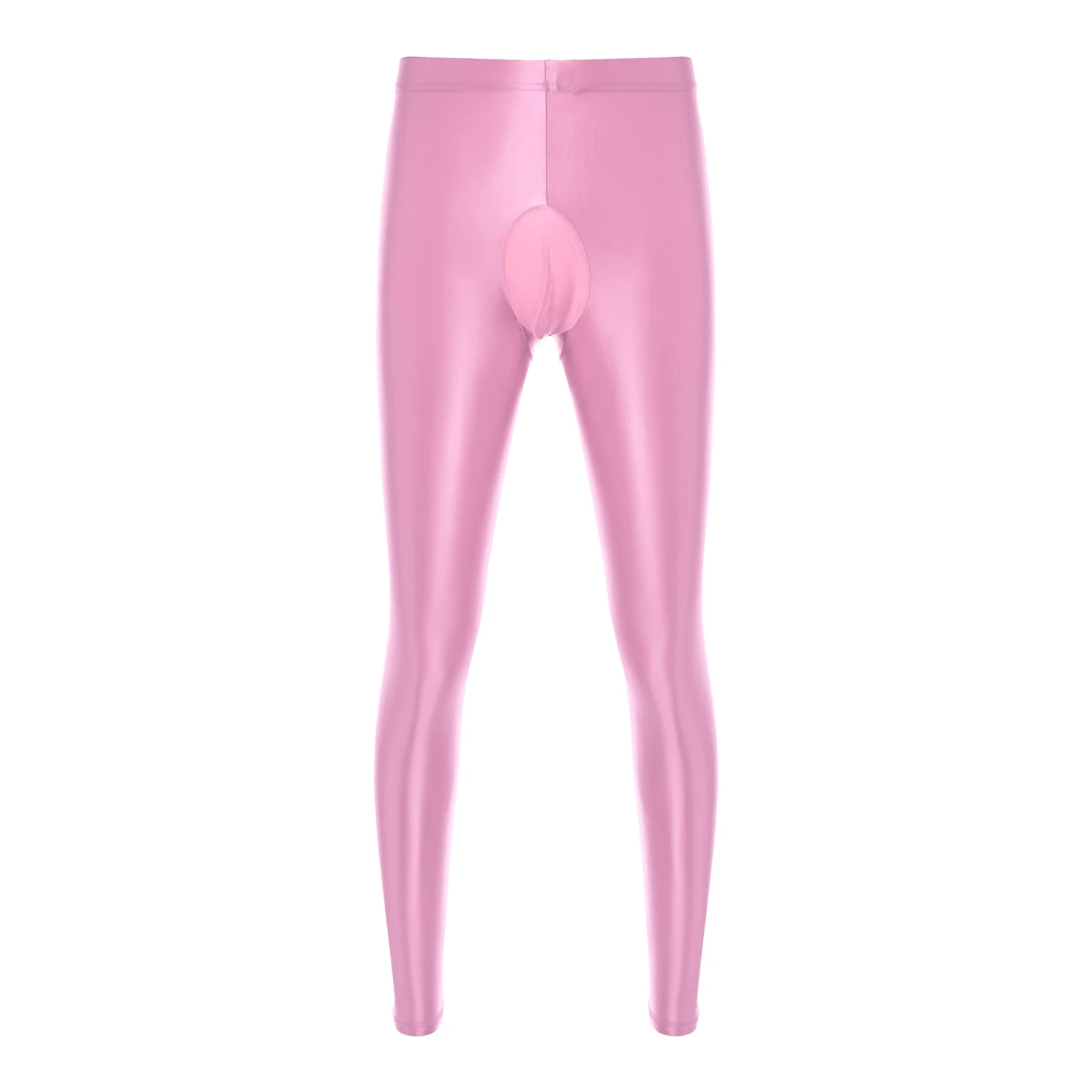 

Mens Oil Shiny Tights Leggings Bulge Pouch/Crotchless Leggings Glossy Pantyhose Stretchy Skinny Pants Nightwear Valentines Day