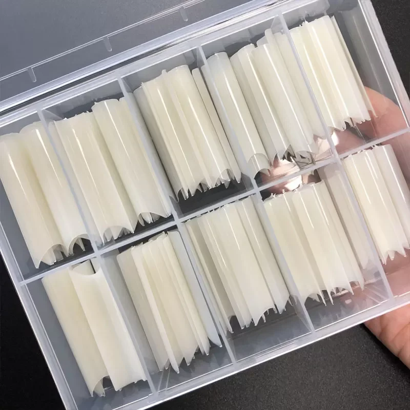 

XL Extra Long C Curve Straight Tapered Square Clear/Natural Tips Strong Durable Artificial Fake Nails Art Extensions 100PCS/BOX