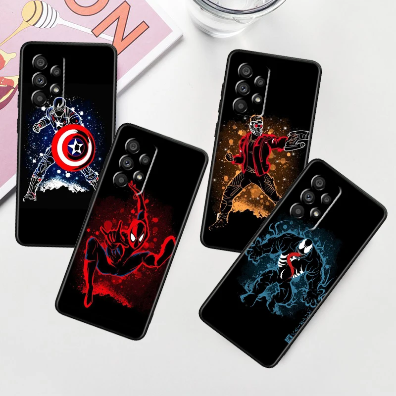 

Marvel Cool Superhero For Samsung Note 20 10 Ultra Plus A31 A8 A14 J6 A12 A5 A70 A7 A34 A25 A04 A24 5G Black Soft Phone Case