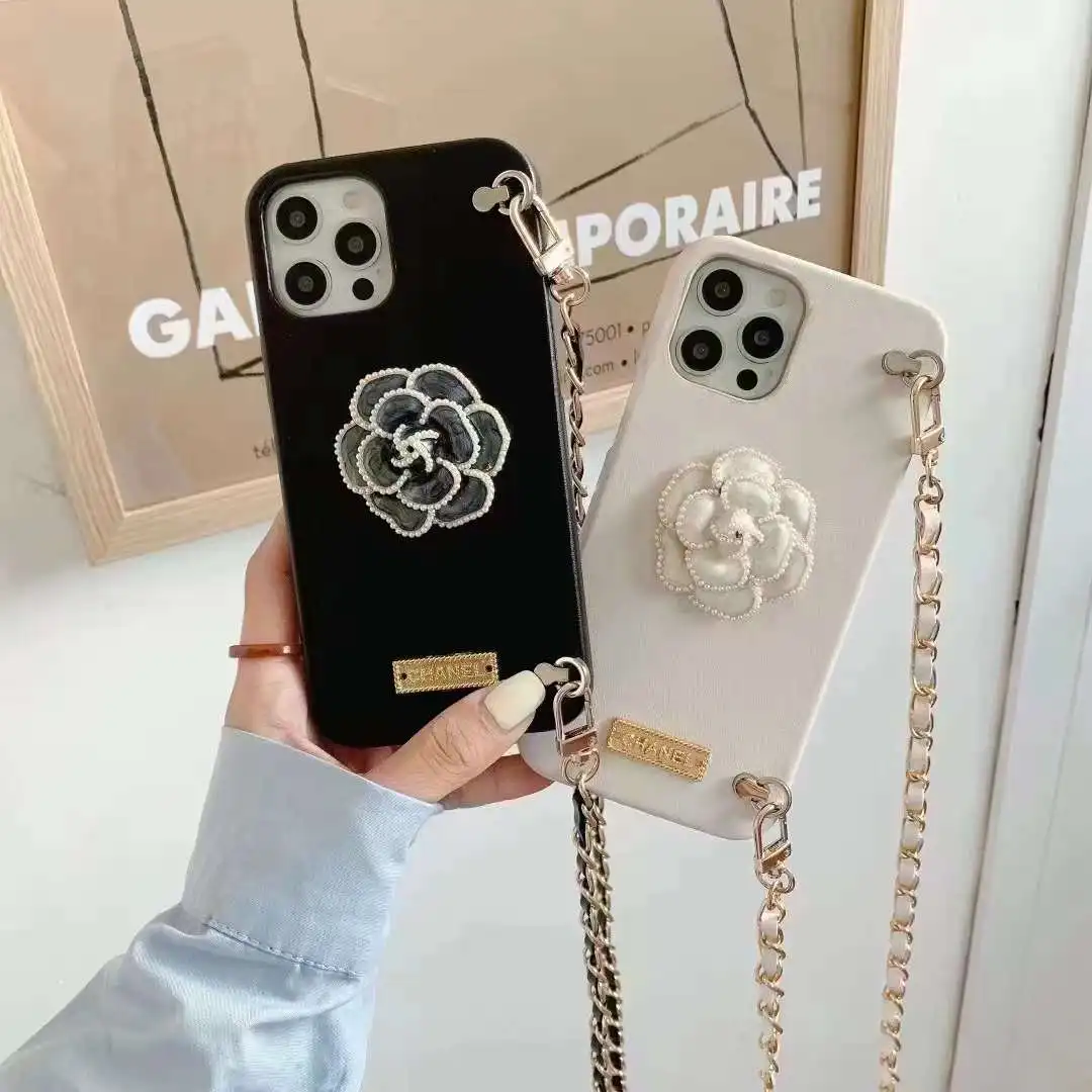 

INS Crossbody Lanyard Necklace Marble chain silicone case for iphone 13 12 Pro Max 12 MiNi 11 Pro Max XR X XS Max 7 8 plus SE 20