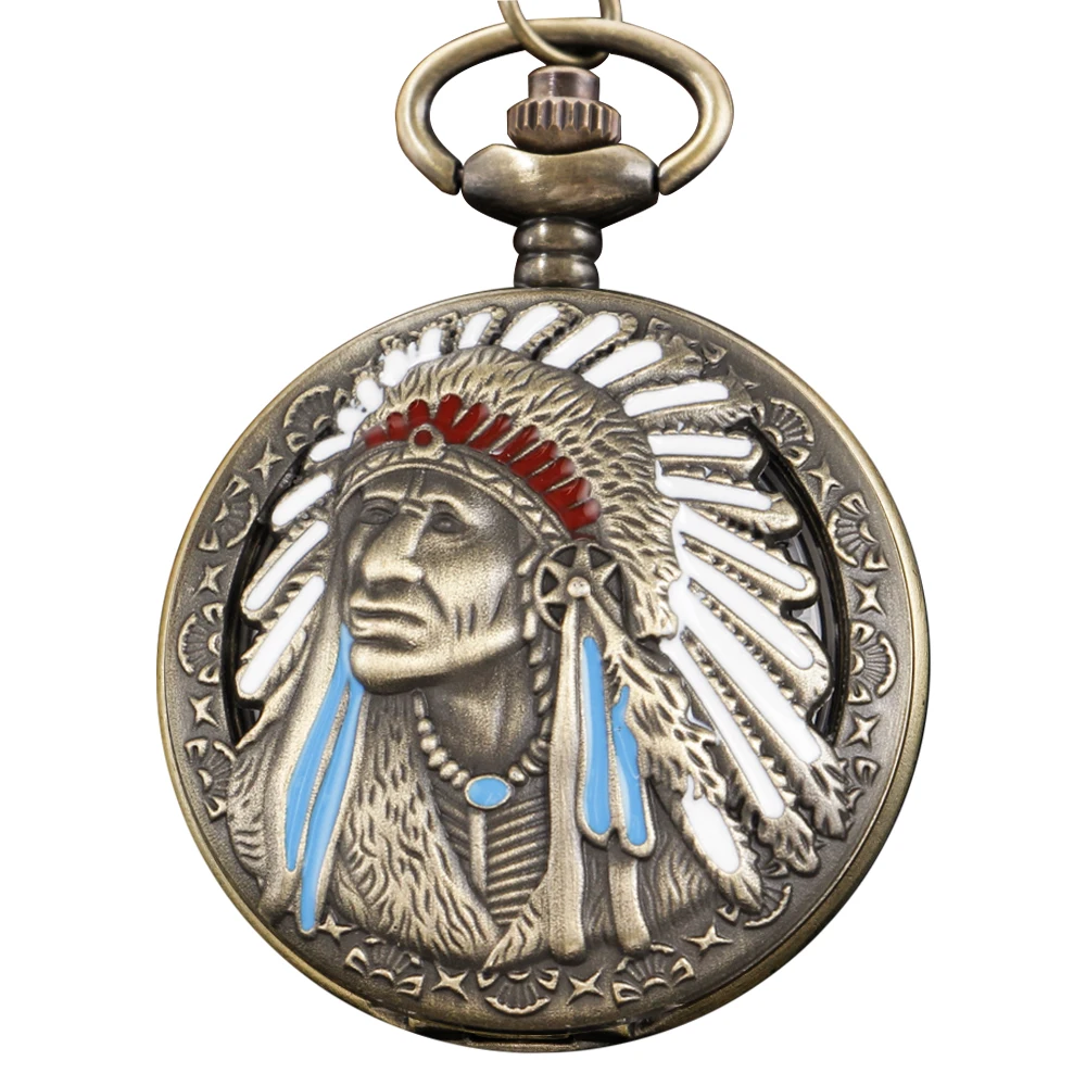 Красочные кварцевые карманные часы Hunter