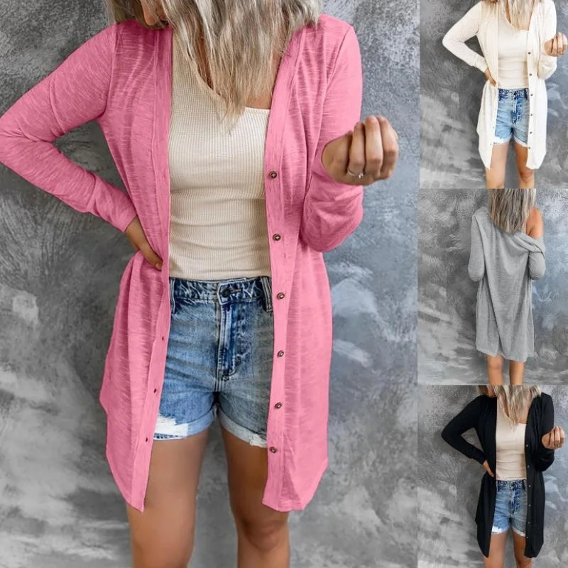 

Женская длинная демисезонная тонкая куртка на пуговицах, розового цвета