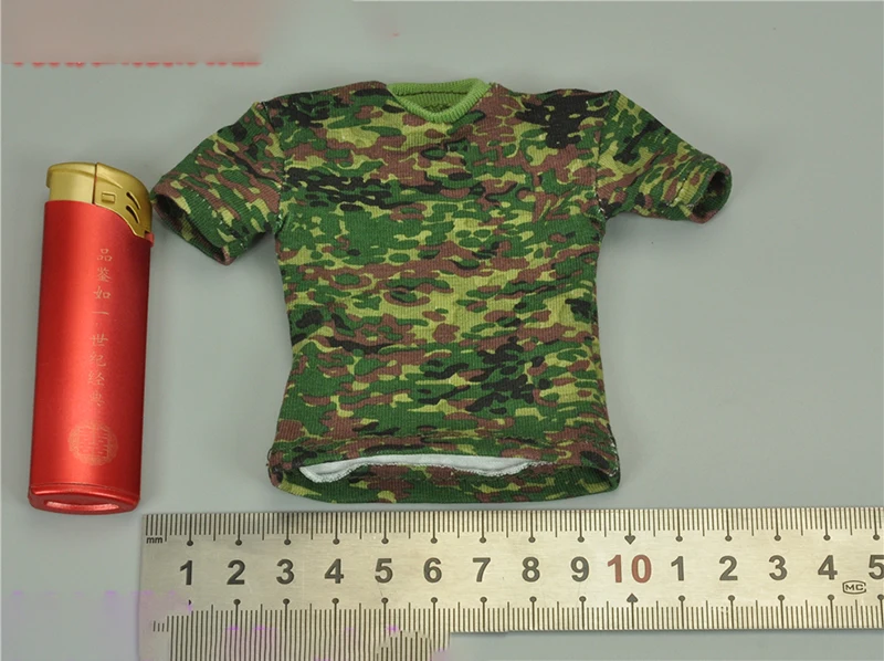 1/6 Scale Men's Green Camouflage T Shirt Model for 12''Figures DIY Accessories