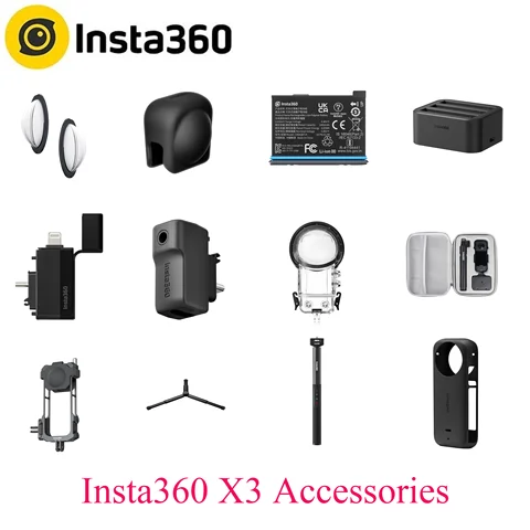 Защита для объектива Insta360 X3/аккумулятор/чехол для дайвинга/чехол для переноски/невидимая палка для селфи, оригинальные аксессуары для Insta 360 X3