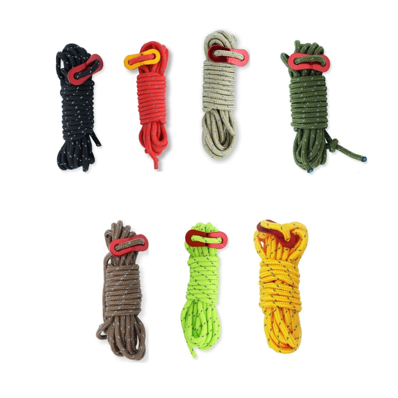 

Outdoor Ropes for Survival Rope Lanyard Camping Rock Climbing Camping Rope Hiking Clothesline Tent Adjusters Awning Carabiner