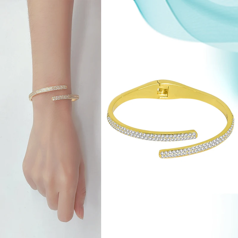 

Женские медные браслеты-манжеты, позолоченные модные ювелирные изделия, уникальный дизайн, современные стильные роскошные качественные ак...