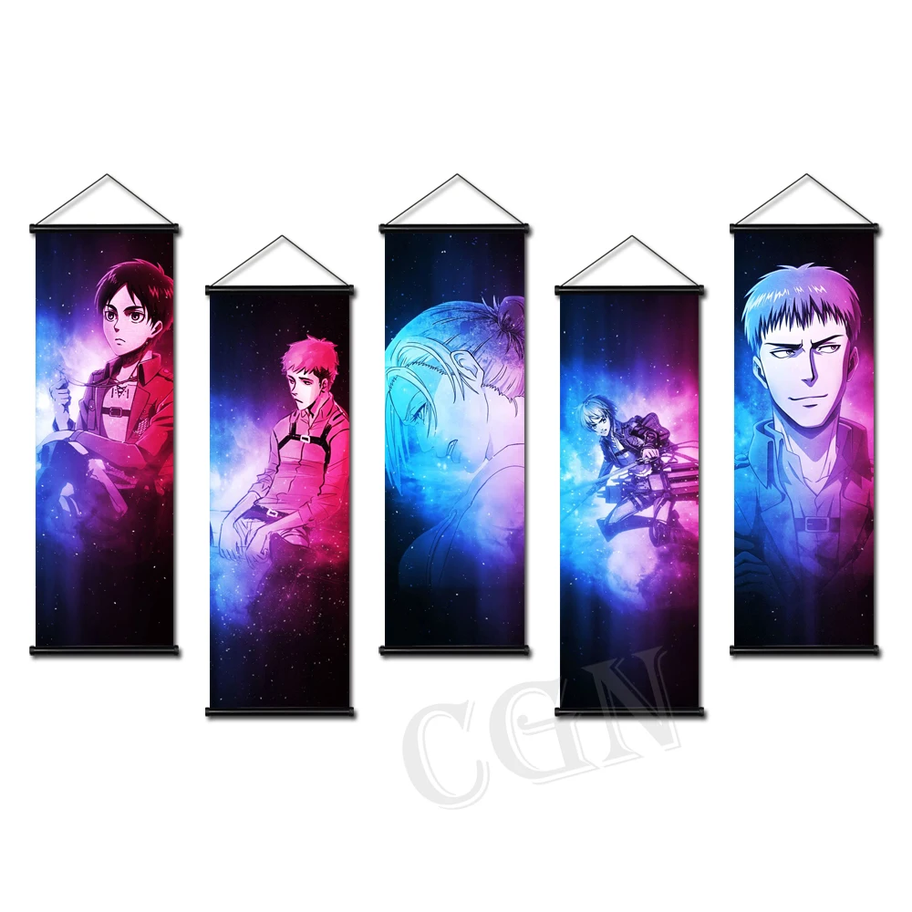 

Attack on Titan Pint Poster Mikasa Ackerma Canvas Manga Painting Hanging Scrolls Picture Boy Bedroom Kids Gift Home Decoration