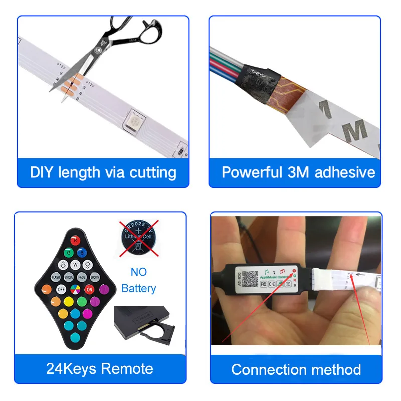 USB RGB LED Strip Lights 5050 Bluetooth Sync Music Tape Diode Tira Fita Luses Ribbon Neon Night Light For Room Decor TV |
