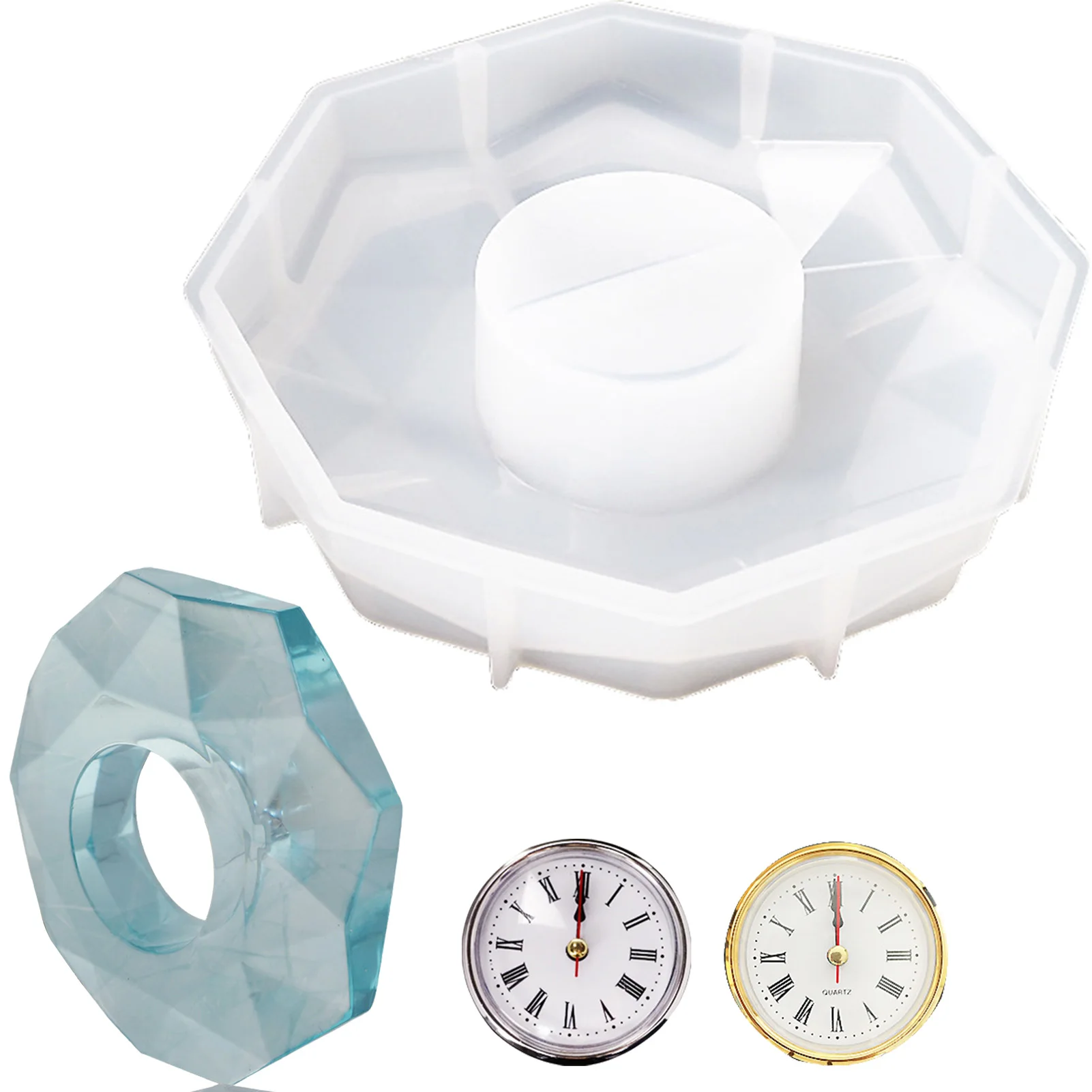 

Creative Geometric Clock Molds Silicone Clock Mold For Epoxy Resin Casting Epoxy Resin Casting DIY Timer Making Molds For Wall