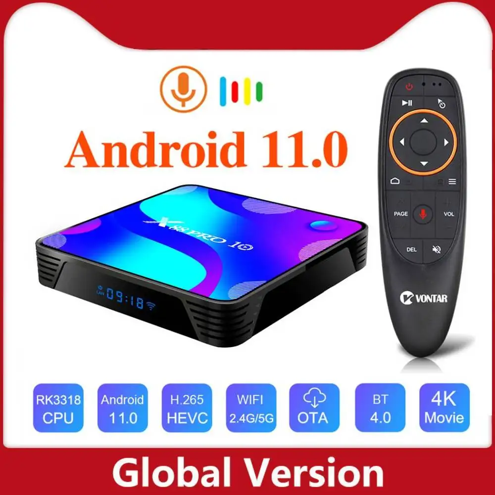 Приставка Смарт-ТВ Android 11 MAX 4 + 128 ГБ 5 8G RK3318 |