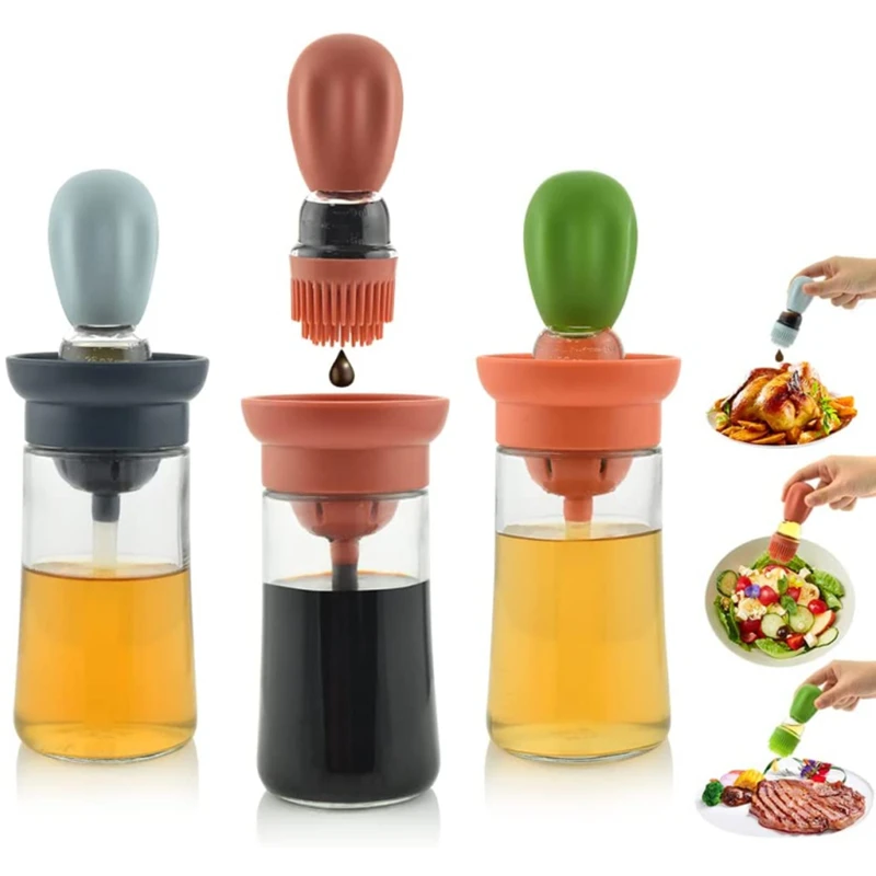 

Silicone Brush Dropper Measuring Oil Dispenser Bottle For Kitchen Baking