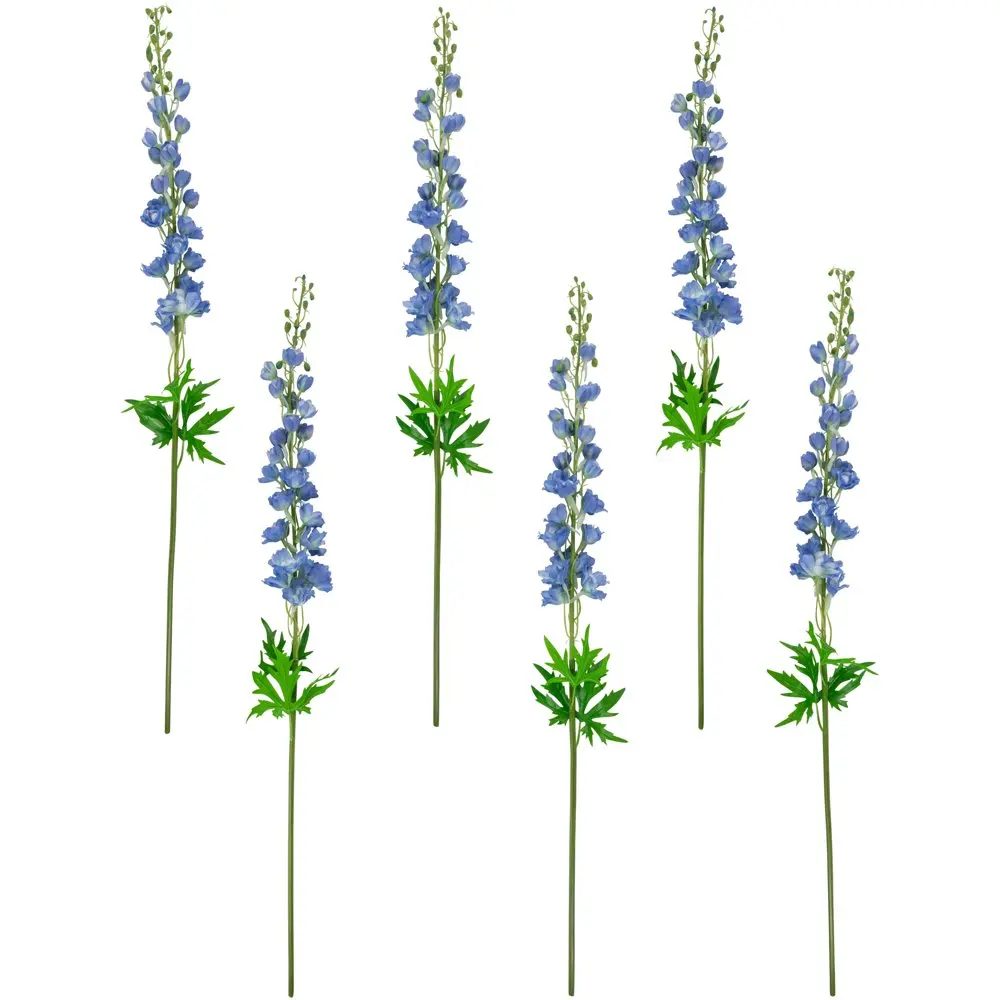 

Set of 6 Blue Delphinium Artificial Floral Stems 40"