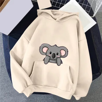 Winter Kawaii Cartoon Koala Print Hoodies Women Pullover Warm Casual Oversize Hoodie Sweatshirt Korean Clothes Female Sudadera 1