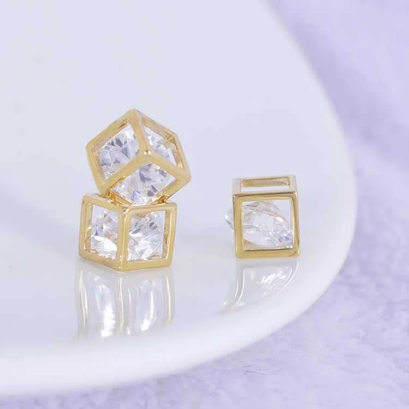 

Color Retention Real Gold Plated Copper Zircon Square Pendants Charms DIY Jewelry Making Findings Accessories