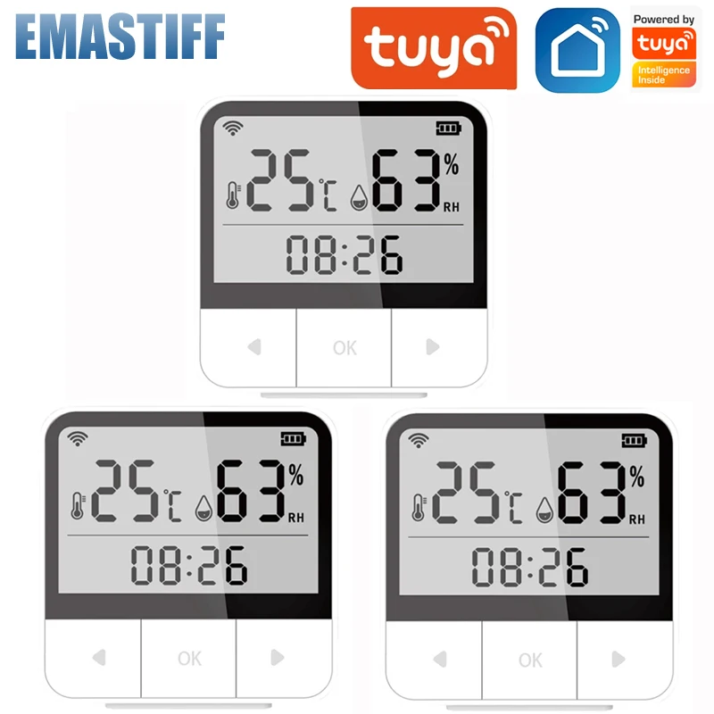 

Tuya Smart Temperature And Humidity Sensor APP Remote Monitor For Smart Home SmartLife Work With Alexa Google Assistant WiFi