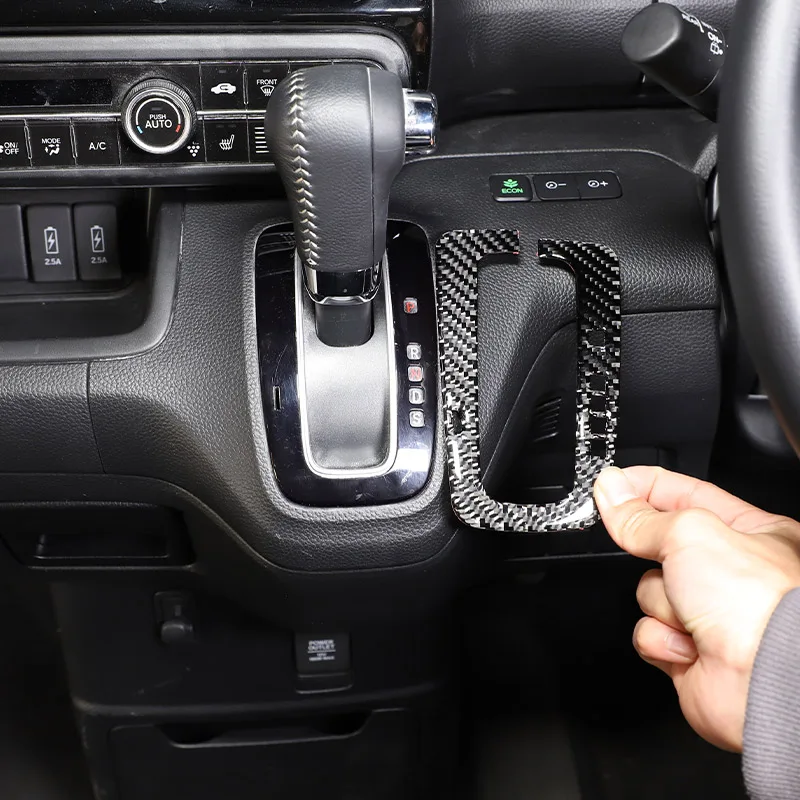 

For Honda N-BOX JF3 JF4 2017-2021 Soft Carbon fiber Car Central Control Gear Indicator Frame Cover Trim Sticker Car Accessories