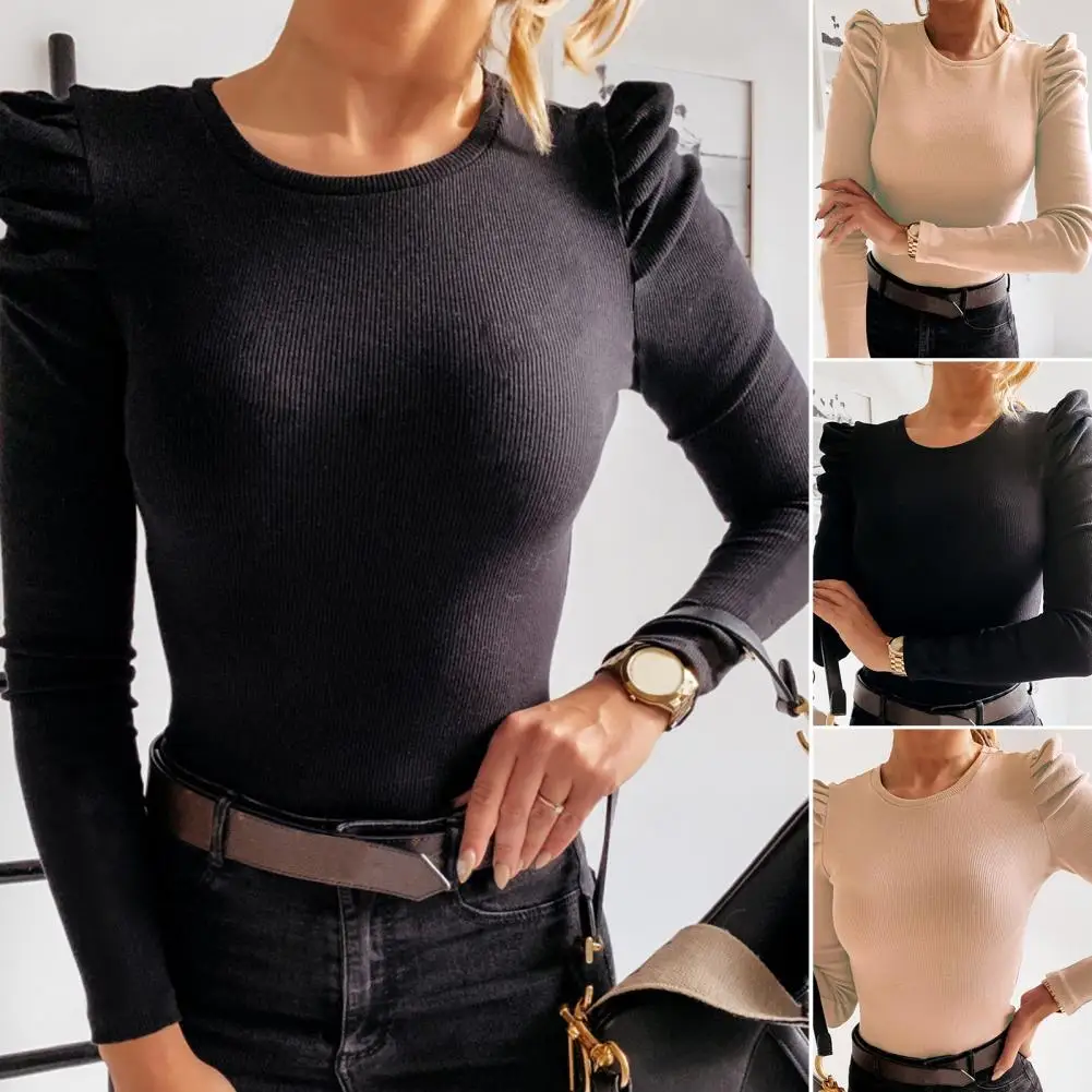 

Female Sweater Trendy Ruched Knitted Bottom Shirt Sweater Temperament Women Bottom Top