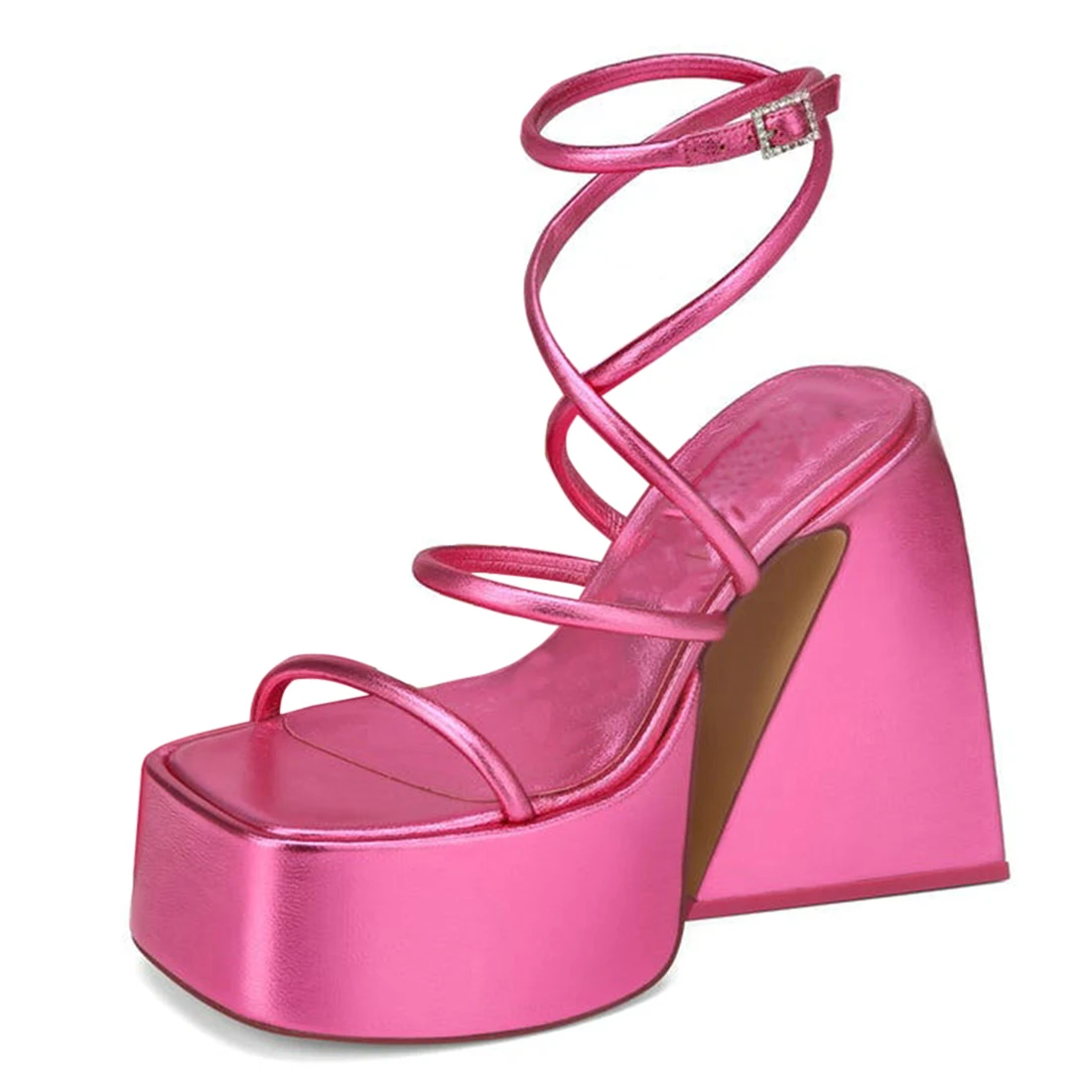 

Сандалии женские на платформе и толстом очень высоком каблуке, элегантные босоножки-гладиаторы с перекрестными ремешками, вечерняя Обувь д...