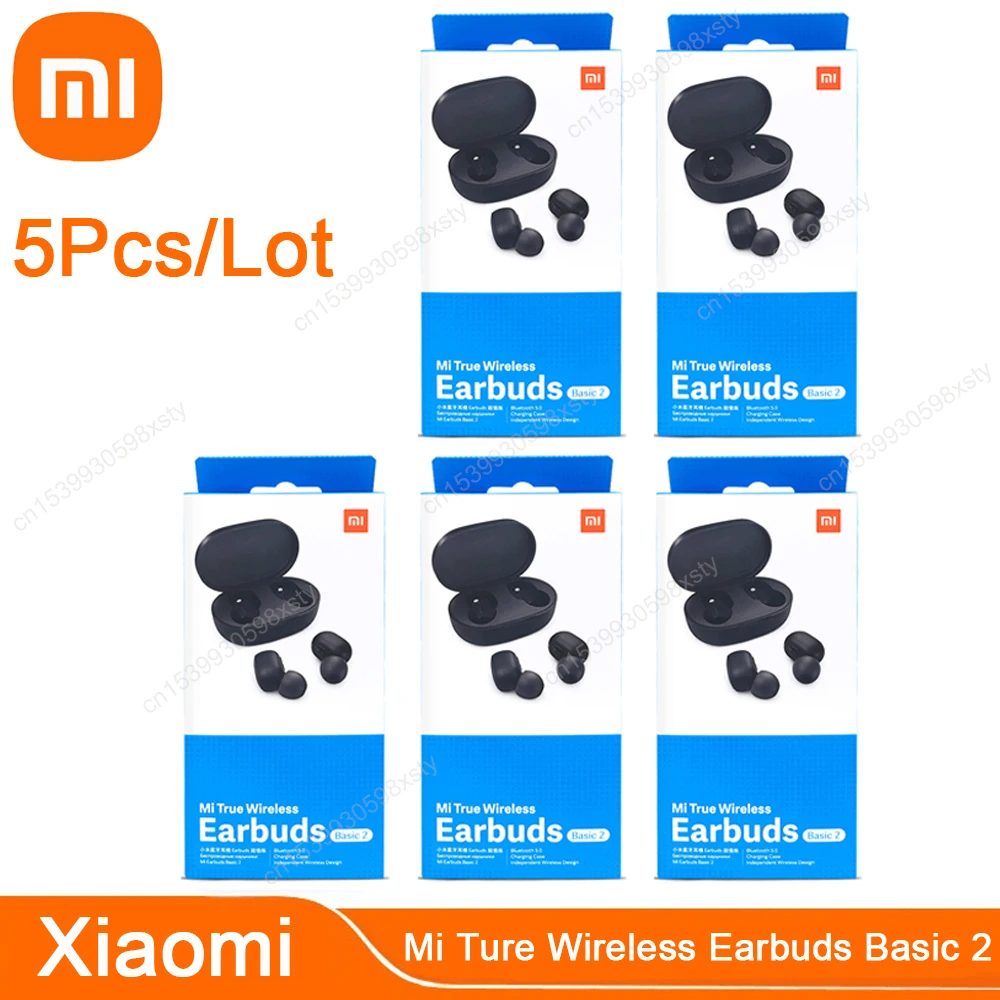 

Original Global Xiaomi Basic 2 Earphones Mi True Wireless Earbuds Bluetooth 5.0 Headphones With Mic Noise Reduction 5Pcs/Lot