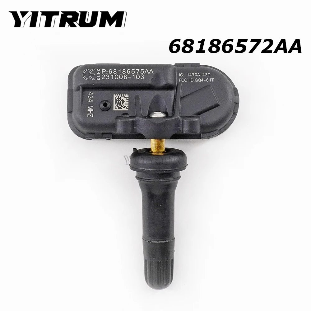 

YITRUM 68186572AA Car TPMS Sensor Pneumatic Air Pressure Gauge 434MHz For RAM 1500 2500 3500 Jeep Cherokee 2014-2016 68249197AA