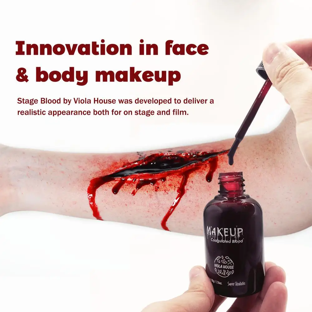 

Washable Fake Blood Realistic Sticky Makeup Stage Blood Plasma Halloween Scar Makeup Horror Cosmetics Props